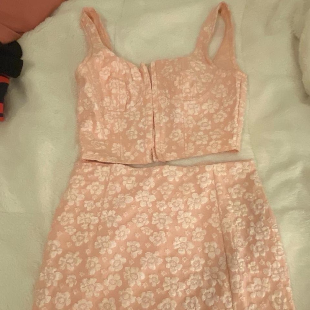 Wild Fable Pink Floral Top and Skirt Set